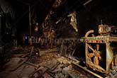 Abandoned factory interior art in light painting photography