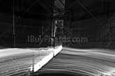 Doorway art with light in abandoned building