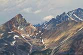 mountain summit on cloudy sky, Chak Peak in Jasper Park