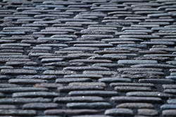 cobblestones sidewalk in street