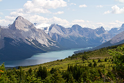 Maligne Lake from Bald Hills in Jasper Park, Alberta