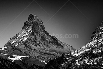 The Matterhorn Swiss mountain in Alps, summit in Switzerland, Mont Cervin