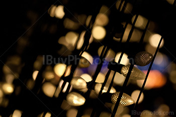 Fairy lights suspended by wires