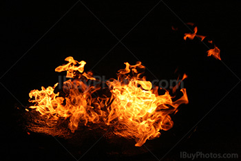 Red and yellow flames on dark background