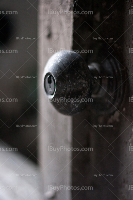 Door handle close-up with key hole