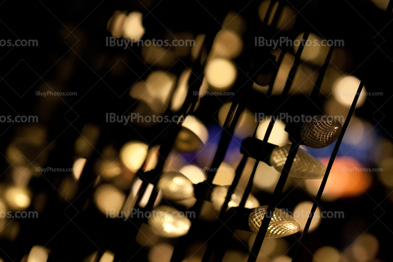 Fairy lights suspended by wires