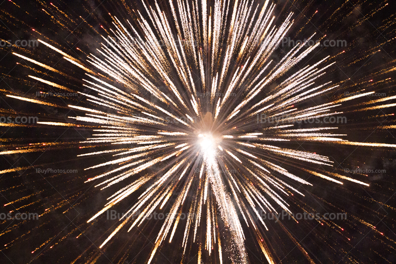 Big fireworks explosion with sparkles