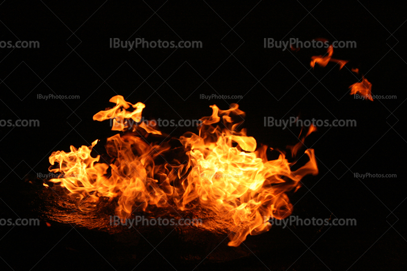 Red and yellow flames on dark background