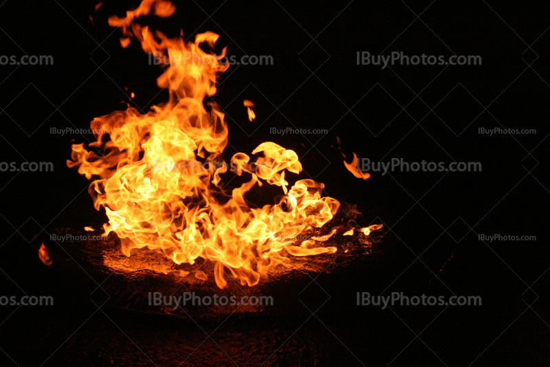 Grandes flammes de couleur jaune et rouge dans un feu