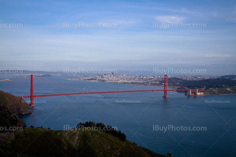 Pont du Golden Gate et baie de San Francisco en Californie