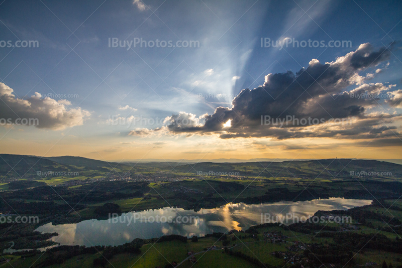 Gruyere lake sunset 002