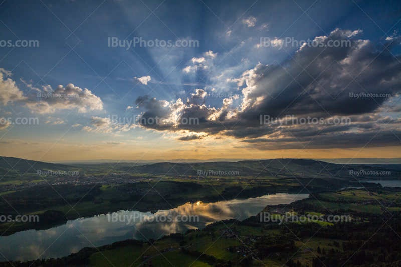 Gruyere lake sunset 003