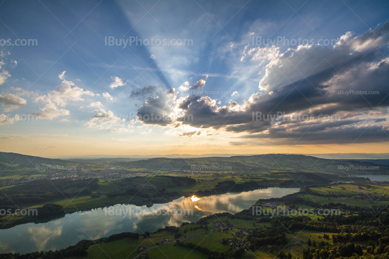 Gruyere lake sunset 004