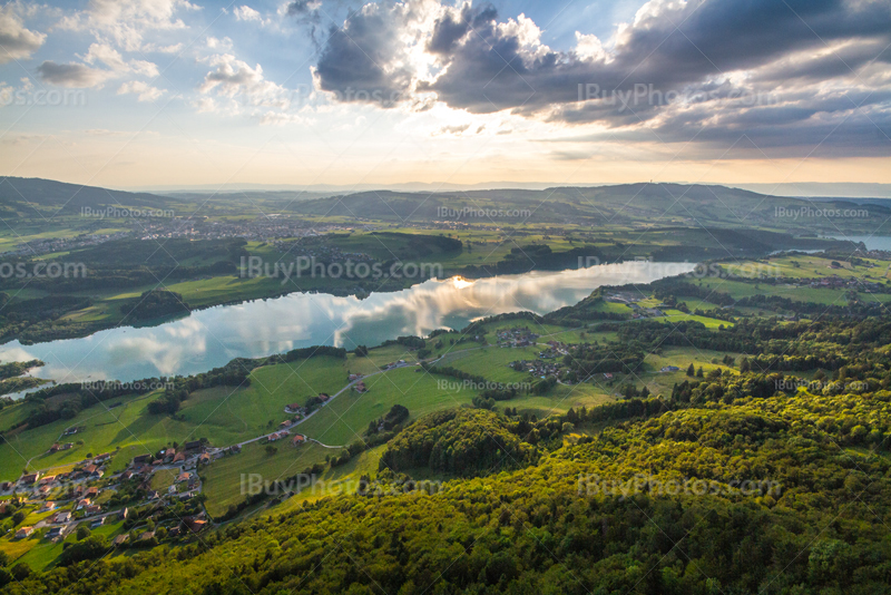 Gruyere lake sunset 005