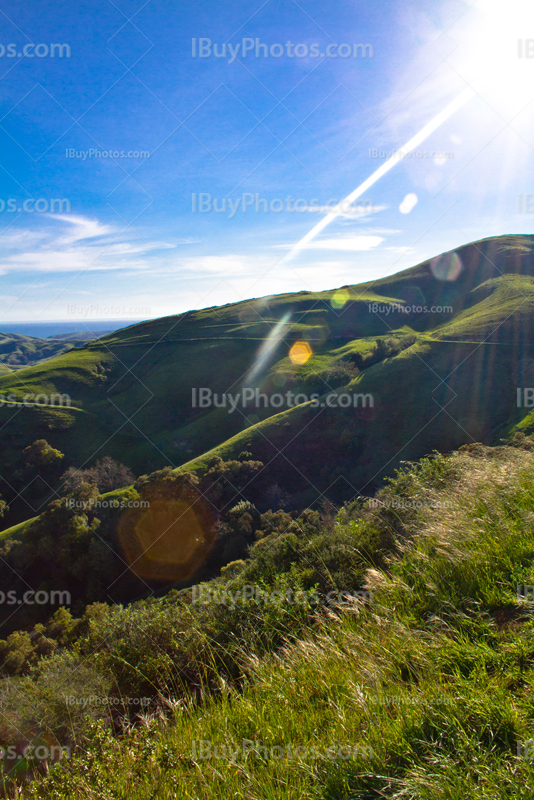 Soleil californien sur les collines, Californie, Etats-Unis