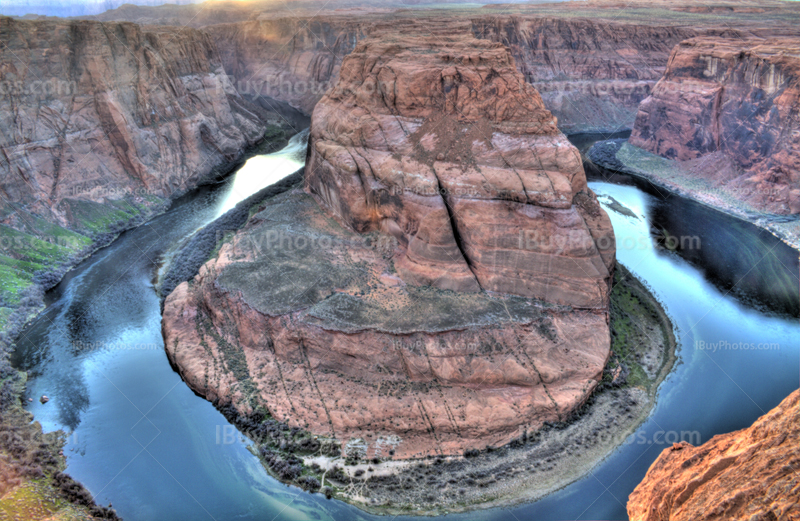 Horseshoe Bend HDR and Colorado river at sunset