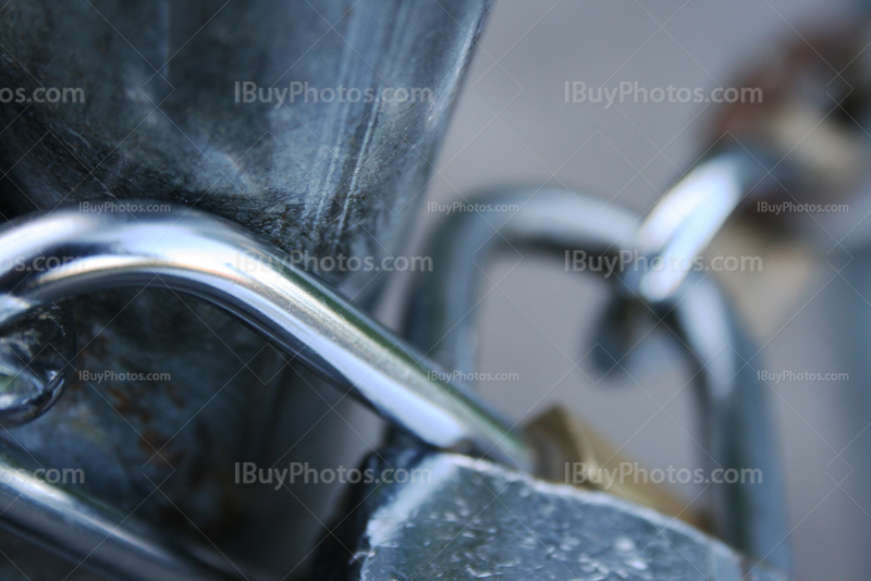 Lock and chain on portal
