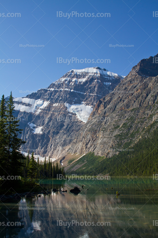 Cavell lake and Mount Edith in Jasper Park, Canadian mountains