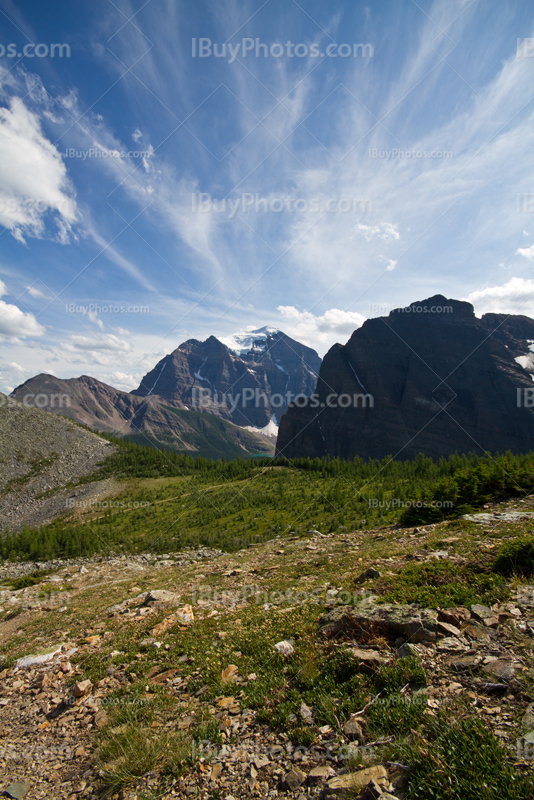 Mount Temple in the Canadian Rocky Mountains, in Banff Park