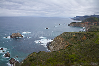 Californian coast and cliffs with Pacific ocean