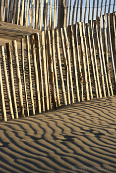 Ganivelles, wood fence protecting sand dunes, Mediterranean seaside