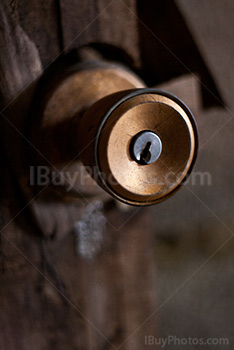 Golden door handle close-up
