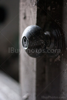 Door handle close-up with key hole