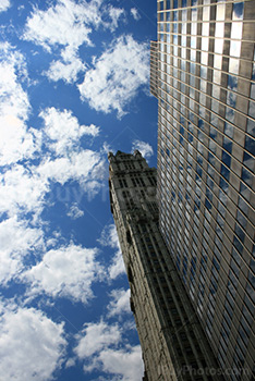 New York City Council and Woolworth Building on Broadway