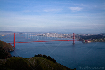 Golden Gate Bridge and San Francisco Bay in California
