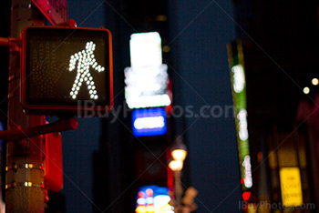 Streetlights and signs in Time Square, New York City
