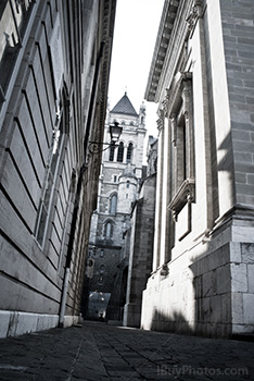 St. Pierre Cathedral in Geneva streets, Switzerland, Medieval Cathedral